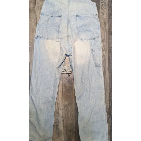 VTG GAP Overalls Mens Large Denim Paint Grunge Work Hippie Y2K Boho Jean Relaxed - Picture 10 of 14